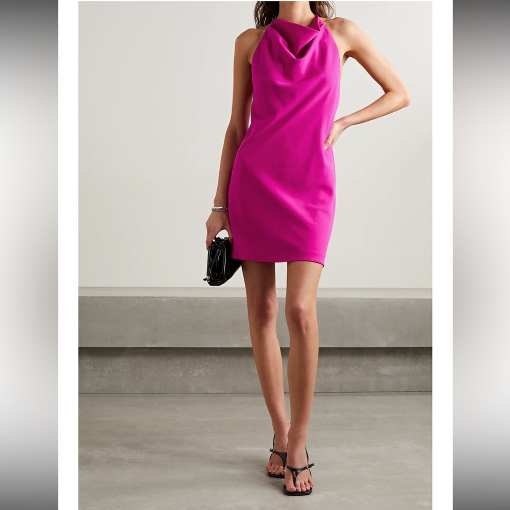 Et Ochs Ella Cowl Neck Mini Dress Fuschia Pink Size Medium